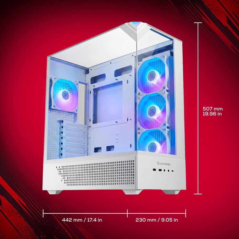 iBUYPOWER Element Gaming Desktop PC | Intel Core i7 14700F - 16GB RAM - NVIDIA GeForce RTX 5060Ti Graphic - 1TB SSD in White, , large