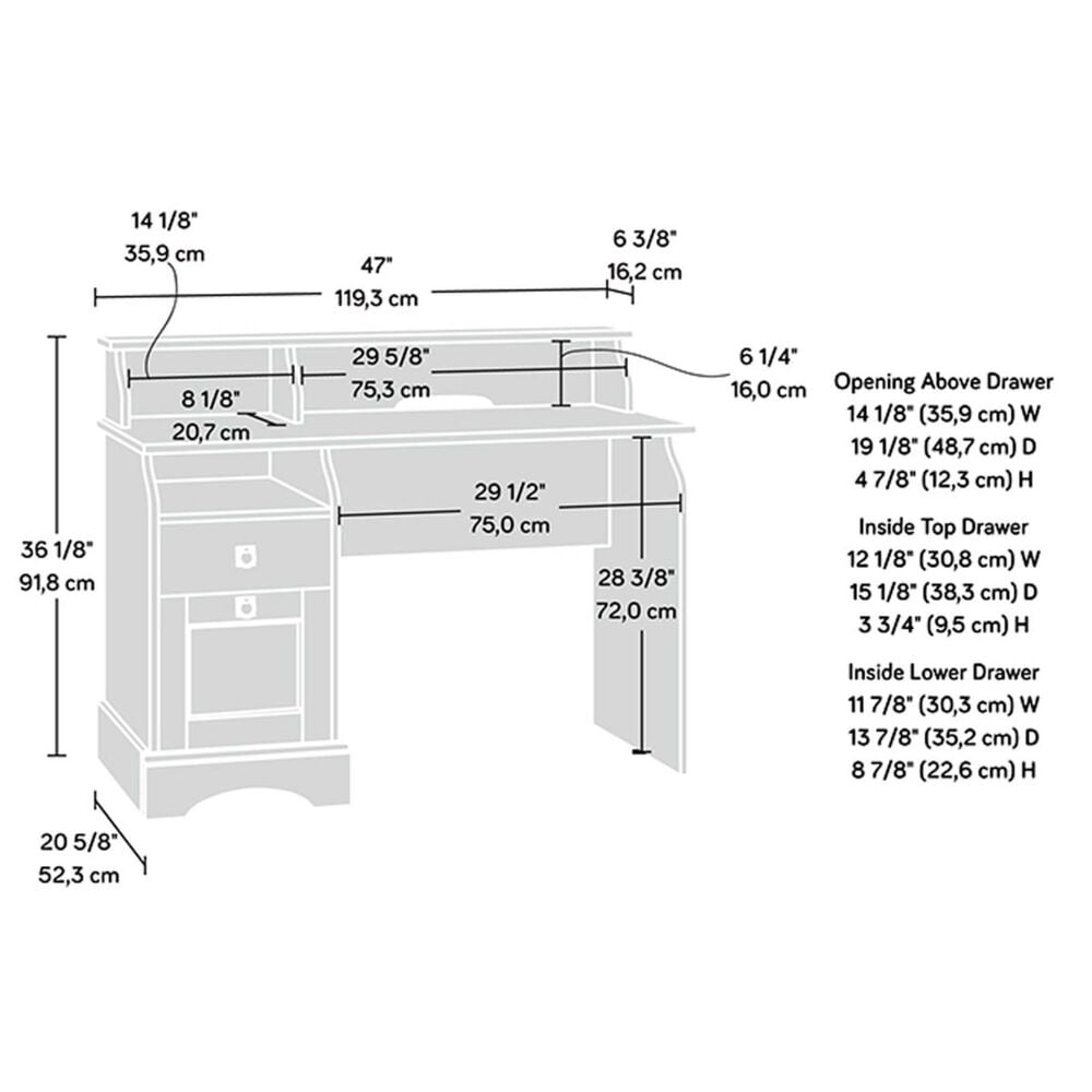 Sauder Graham Hill Writing Desk in Salt Oak, , large