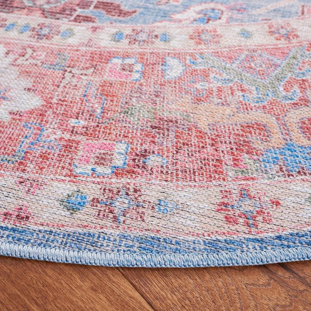 Safavieh Serapi Bohemian 6&#39;7&quot; Round Blue and Rust Area Rug, , large