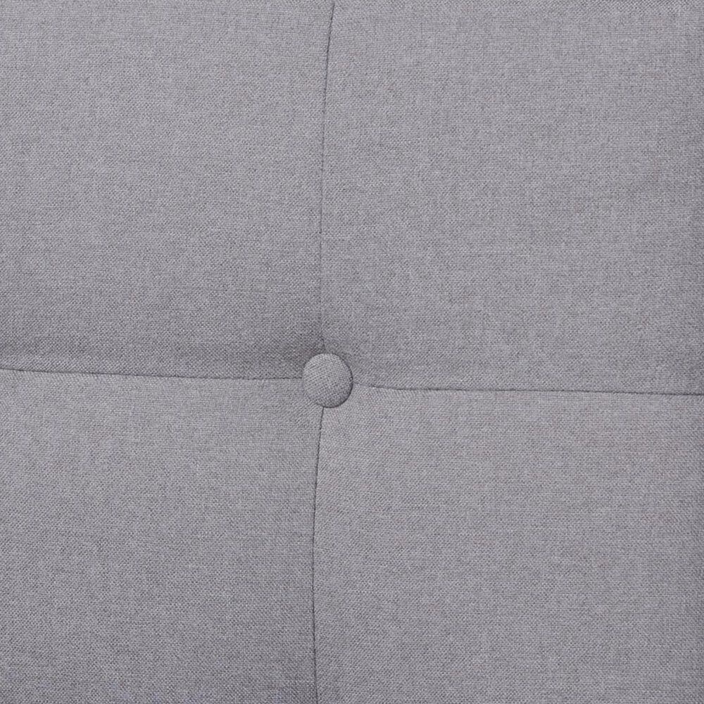 Baxton Studio Devan Queen Platform Bed with Light Grey Fabric in Walnut Brown, , large