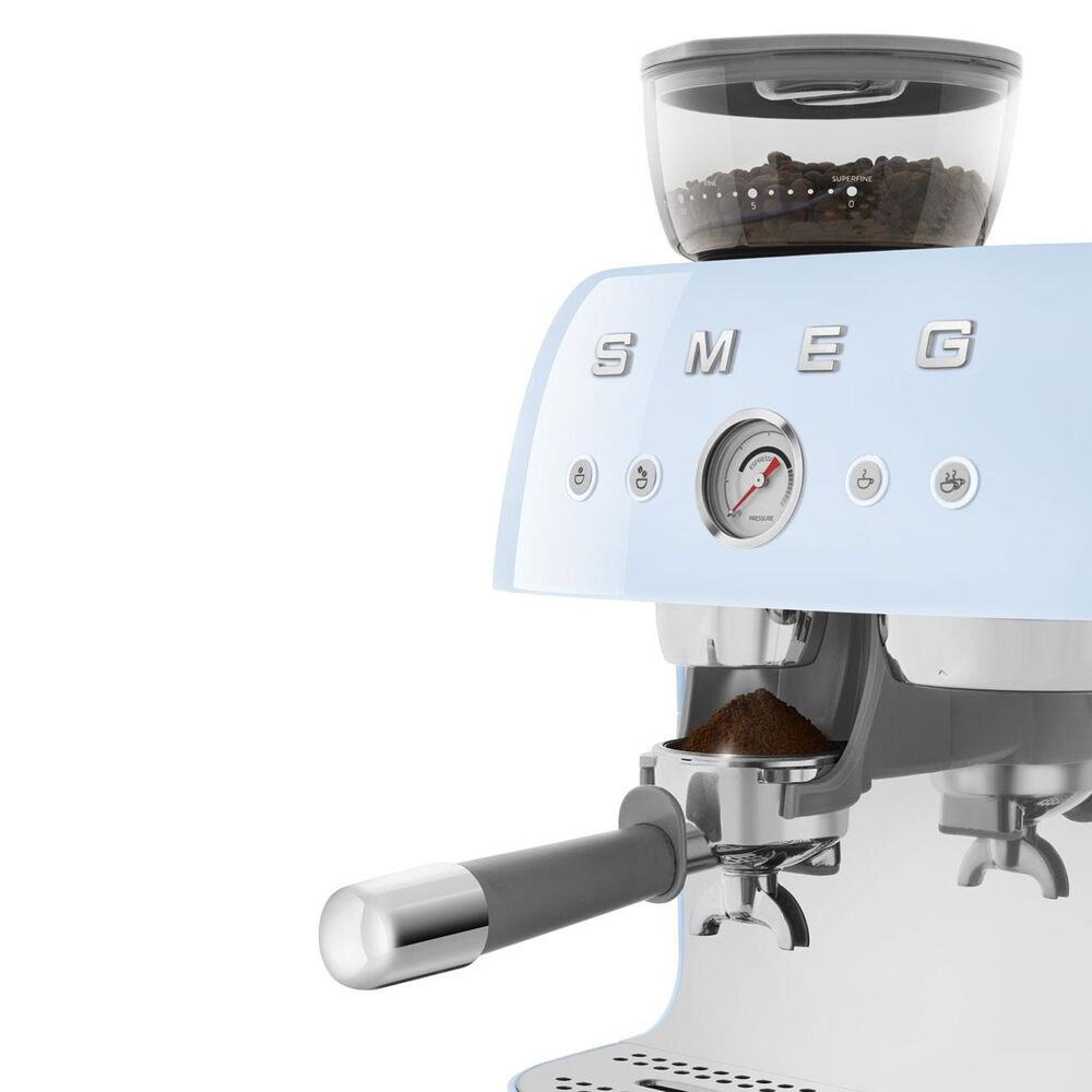 Smeg Smeg Espresso Coffee Machine with Grinder, Pastel Blue, , large