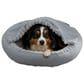 Hallmart Collectibles Hooded Large Round Cuddler Pet Bed in Gray, , large