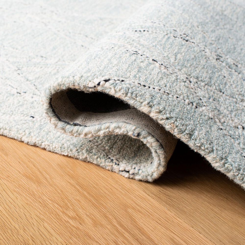 Safavieh Micro-Loop 2&#39;3&quot; x 7&#39; Ivory and Light Blue Runner, , large