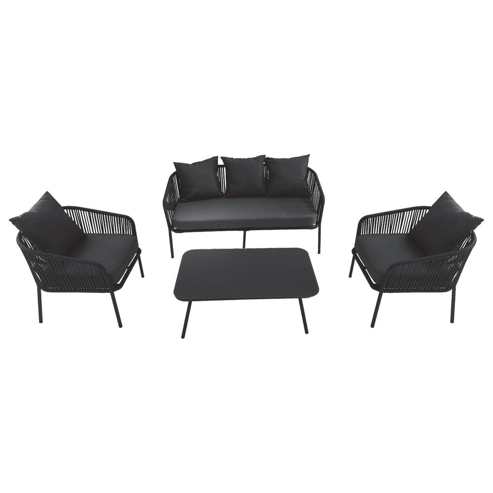 Furniture of America Myesha 4-Piece Patio Conversation Set in Light Gray, , large