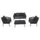 Furniture of America Myesha 4-Piece Patio Conversation Set in Light Gray, , large