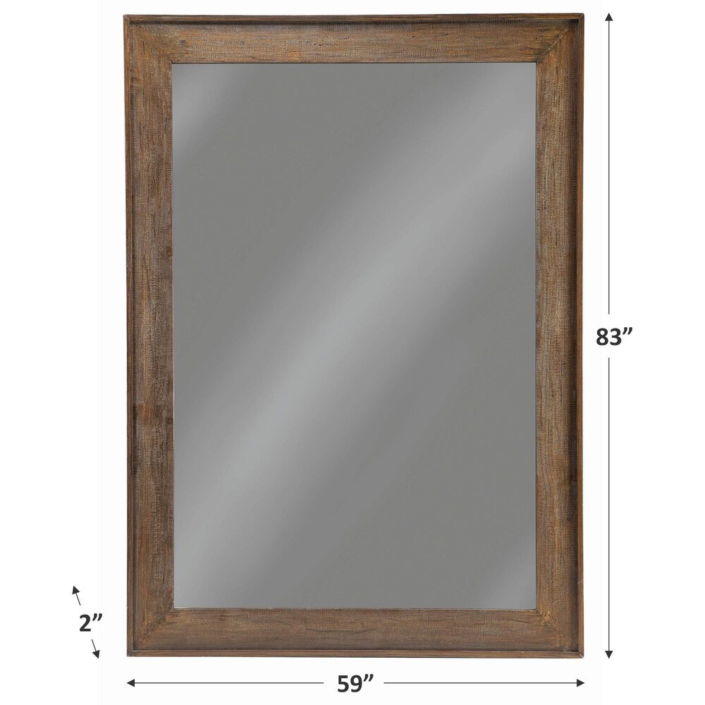 Pacific Landing Accent Floor Mirror in Distressed Brown, , large