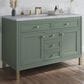 James Martin Vanities Chicago 48" Single Bathroom Vanity in Smokey Celadon with 3 cm Carrara White Marble Top and Rectangular Sink, , large