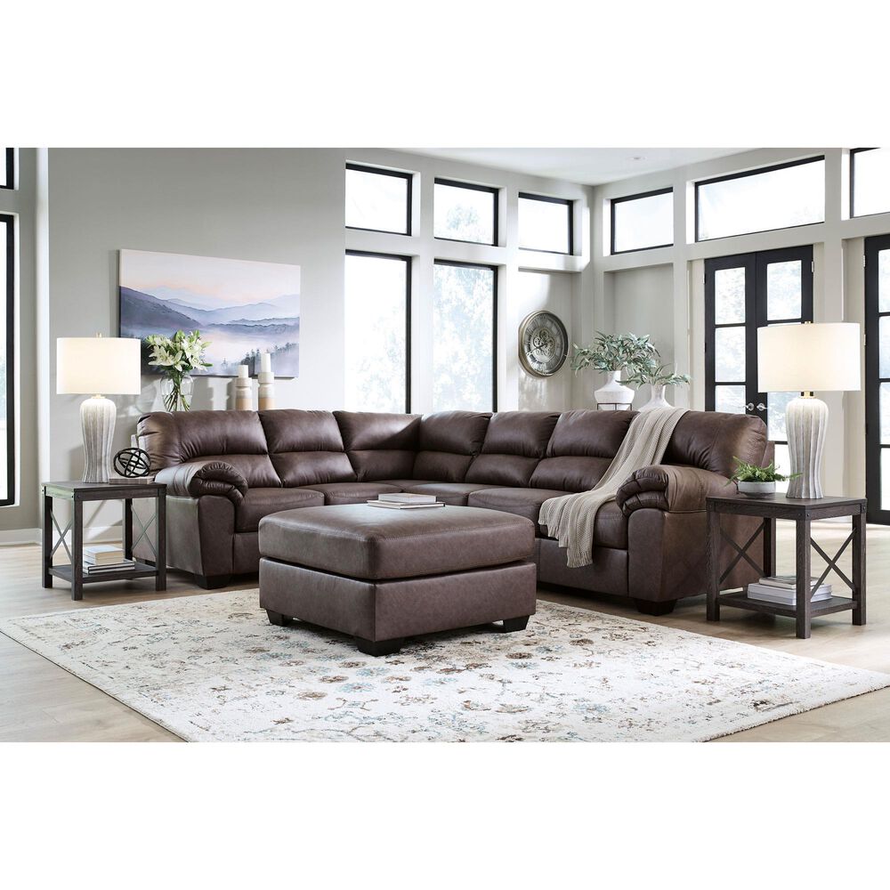 Ashley WillowBend 3-Piece Sectional with LAF Sofa in Umber, , large