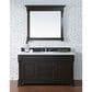 James Martin Vanities Brookfield 60" Single Bathroom Vanity in Burnished Mahogany with 3 cm White Zeus Quartz Top and Rectangular Sink, , large