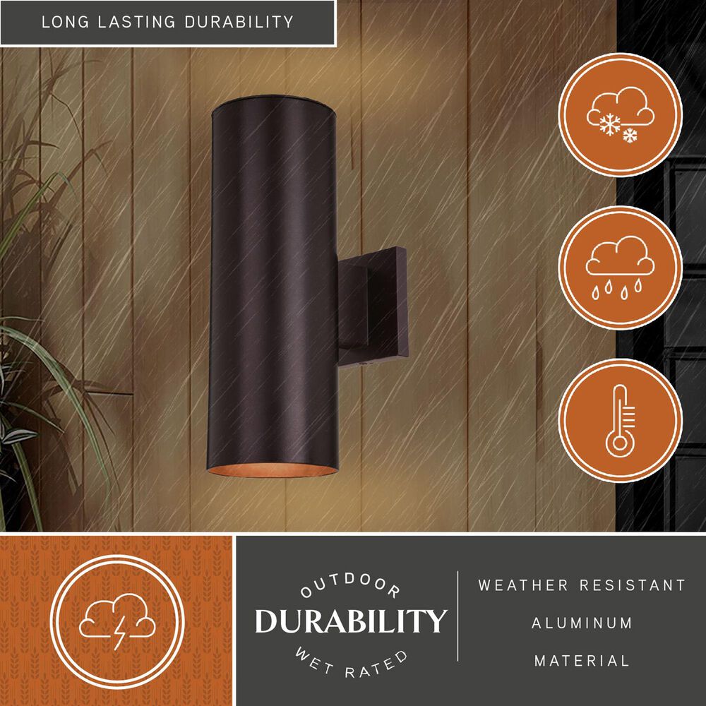 Vaxcel Chiasso 14.25" 2-Light Outdoor Wall Sconce in Deep Bronze, , large