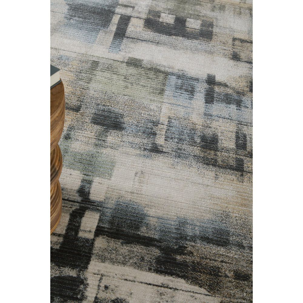 Feizy Greenwich Black and Multicolor 2'6" x 7'3" Runner, , large