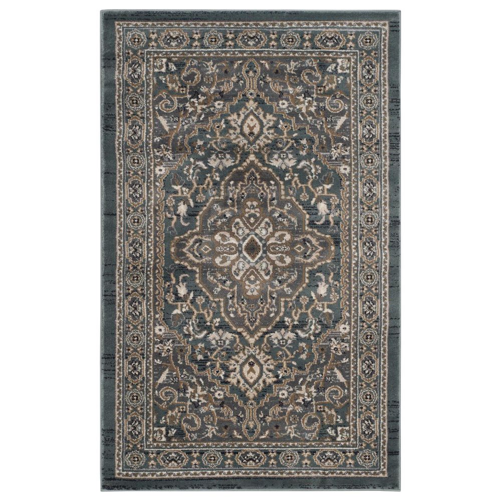 Safavieh Lyndhurst 3"3" x 5"3" Teal and Grey Area Rug, , large