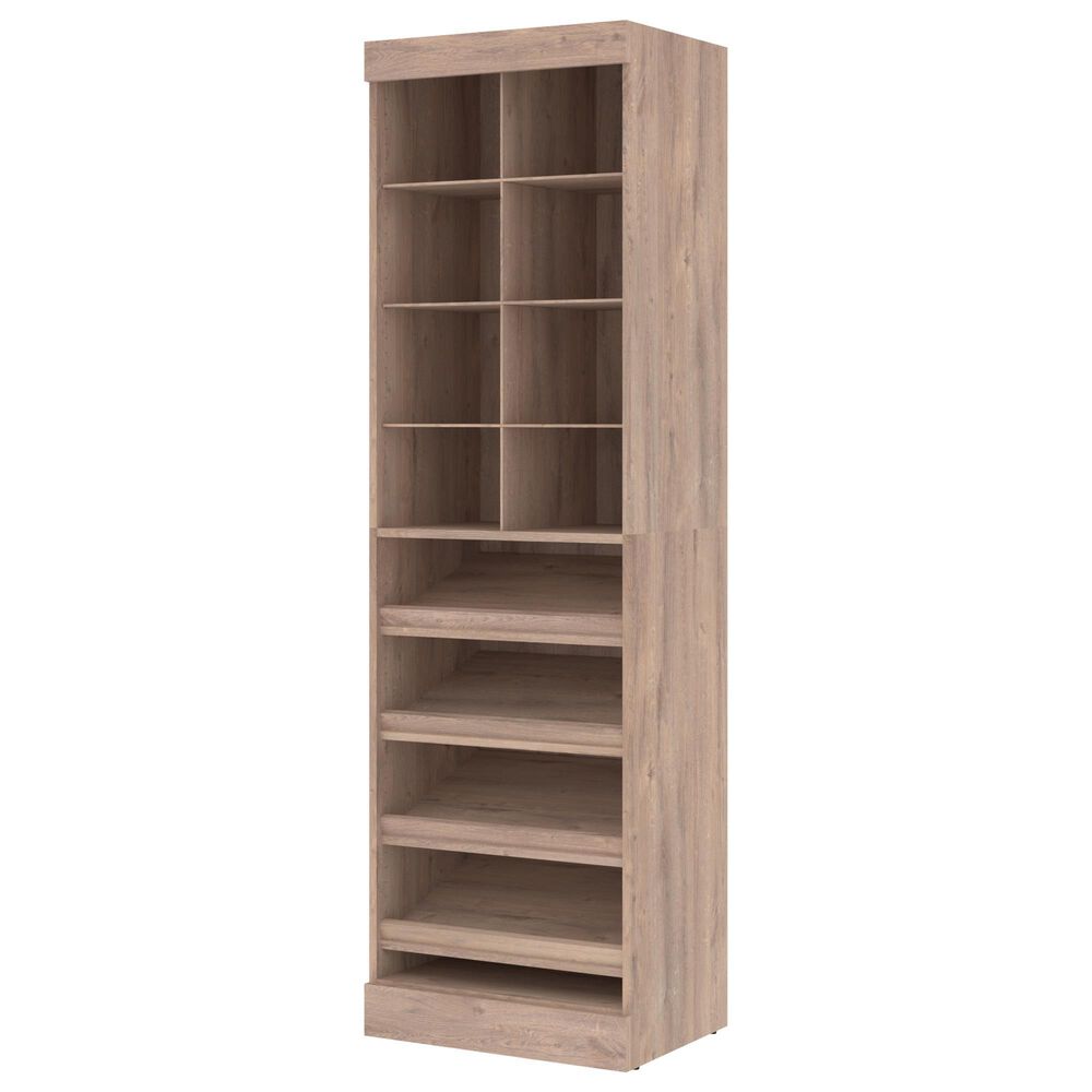 Bestar Pur 25" Closet Organizer in Rustic Brown, , large