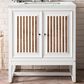 James Martin Vanities Athens 30" Single Bathroom Vanity in Glossy White with 3 cm Ethereal Noctis Quartz Top and Rectangular Sink, , large