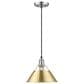 Golden Lighting Orwell 1-Light Medium Pendant with Brushed Champagne Bronze Shade in Pewter, , large