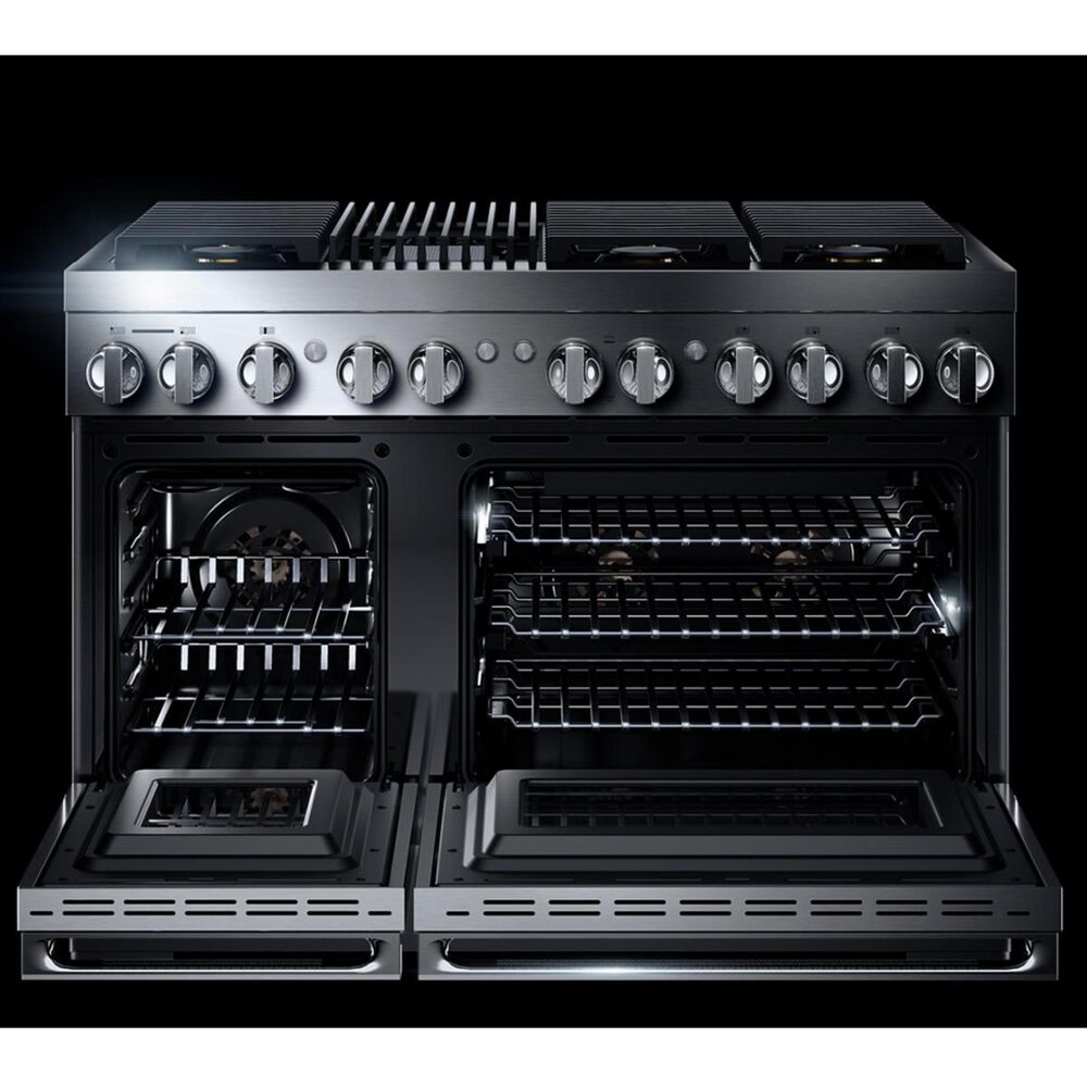 JennAir Noir 48&quot; Professional Range with Gas Grill in Stainless Steel, , large