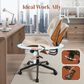 HOMLUX Ergonomic Swivel Office Chair with Button-Tufted Cushion in White, , large