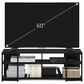 HOMLUX 56.3" TV Stand with 4 Open Shelves in Americano and Black, , large