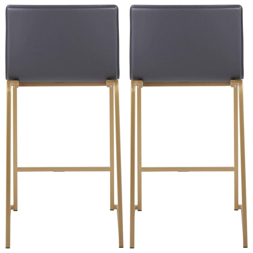 Lumisource Mara Counter Stool with Grey Cushion in Gold &#40;Set of 2&#41;, , large