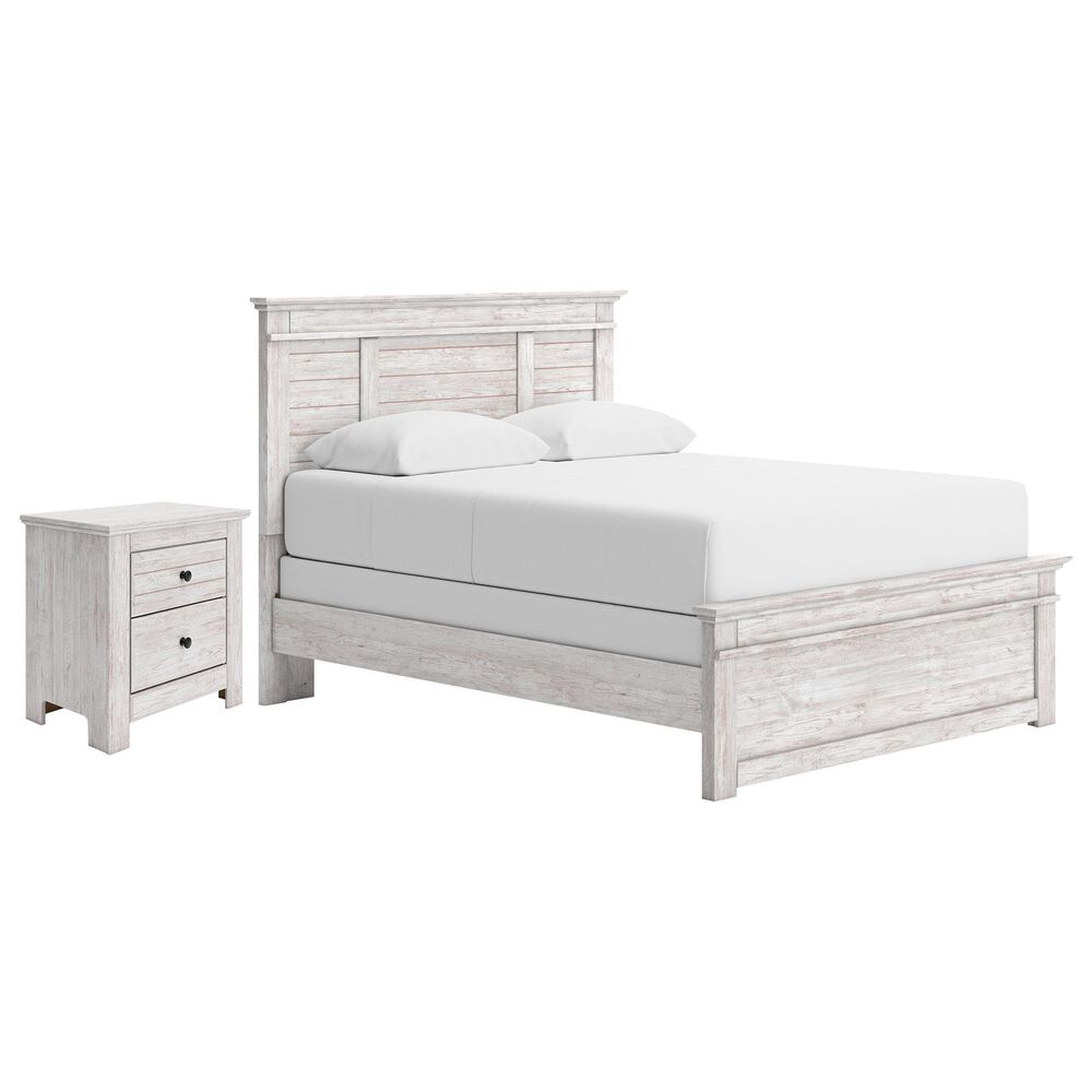 Ashley Makidern 2 Piece Queen Panel Bedroom Set in Whitewash, , large