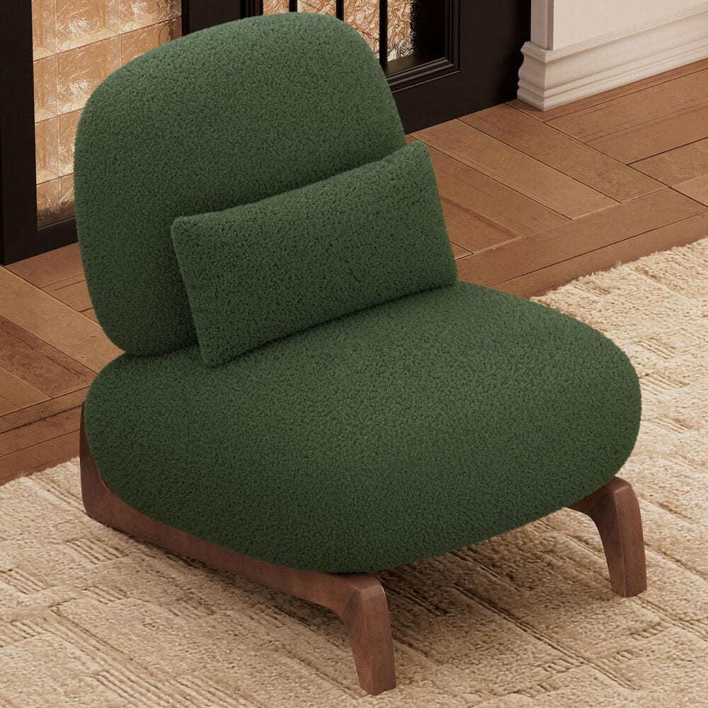 Morden Fort Cloud Boucle Armless Chair in Green (Set of 2), , large