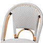 Baxton Studio Genica Bar Stool with Two-Tone Black and White Weaving in Natural Rattan, , large