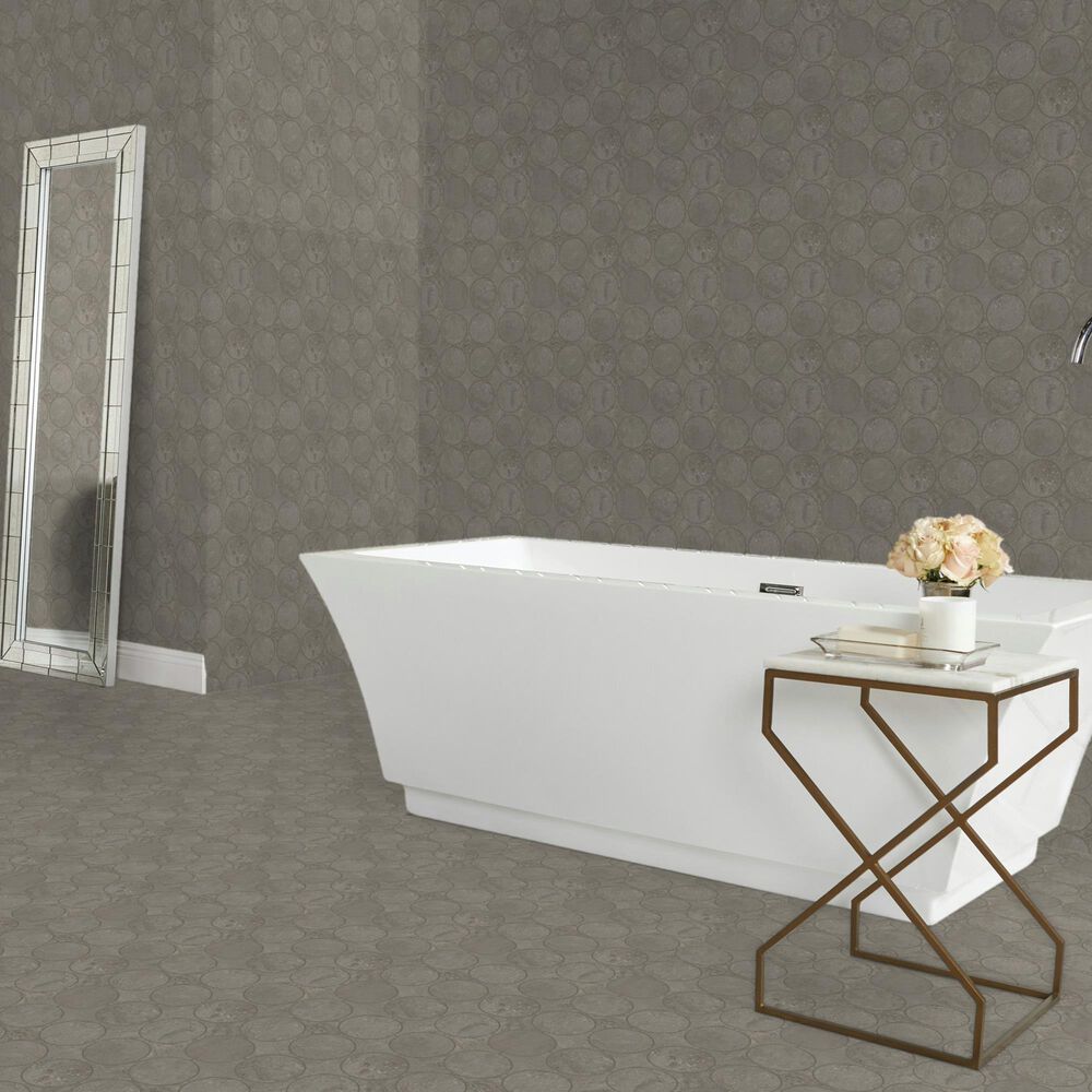 Dal-Tile Rekindle Medium Grey 13.5&quot; x 13.5&quot; Canvas Dot Porcelain Mosaic Sheet, , large
