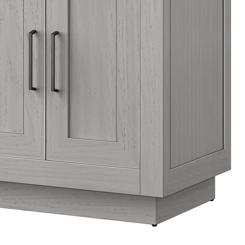 Lexora Home Abbey 60&quot; Double Bathroom Vanity in White Oak with 2 cm White Quartz Top and Rectangular Sinks, , large