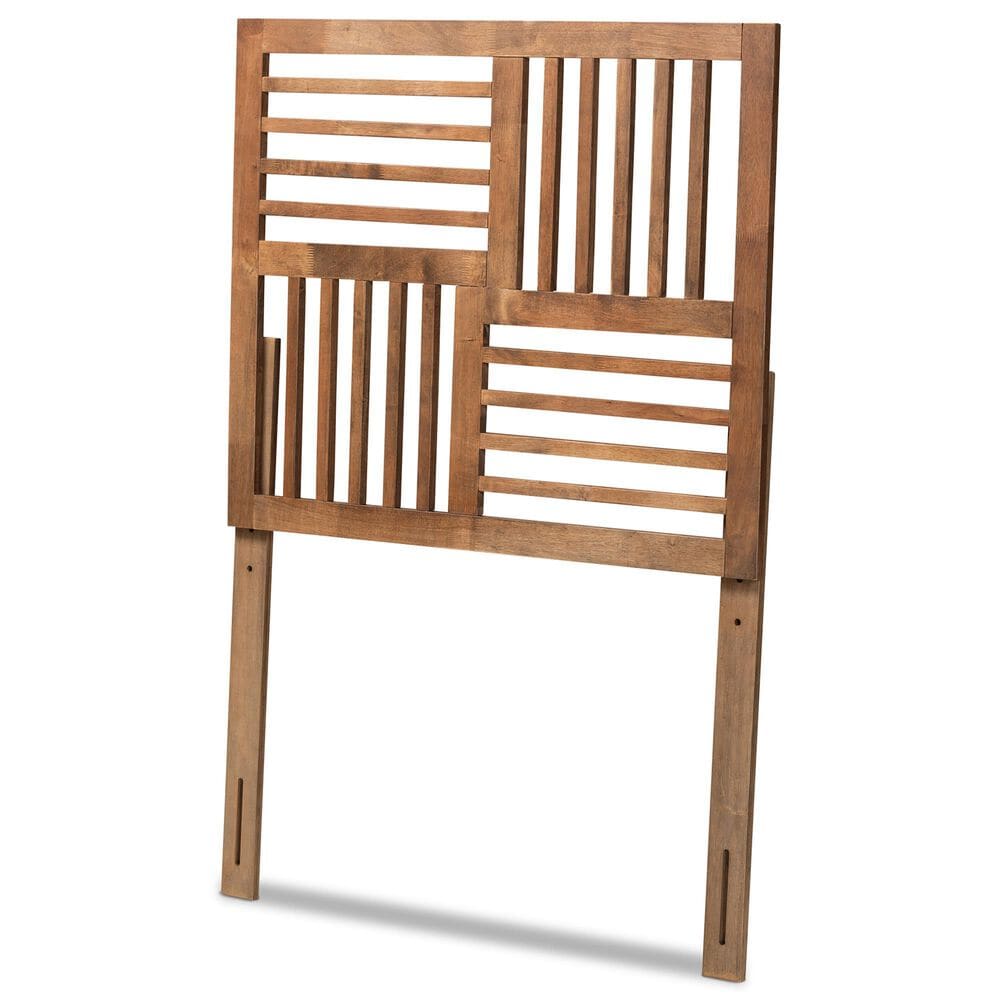 Baxton Studio Adler Twin Headboard in Ash Walnut, , large