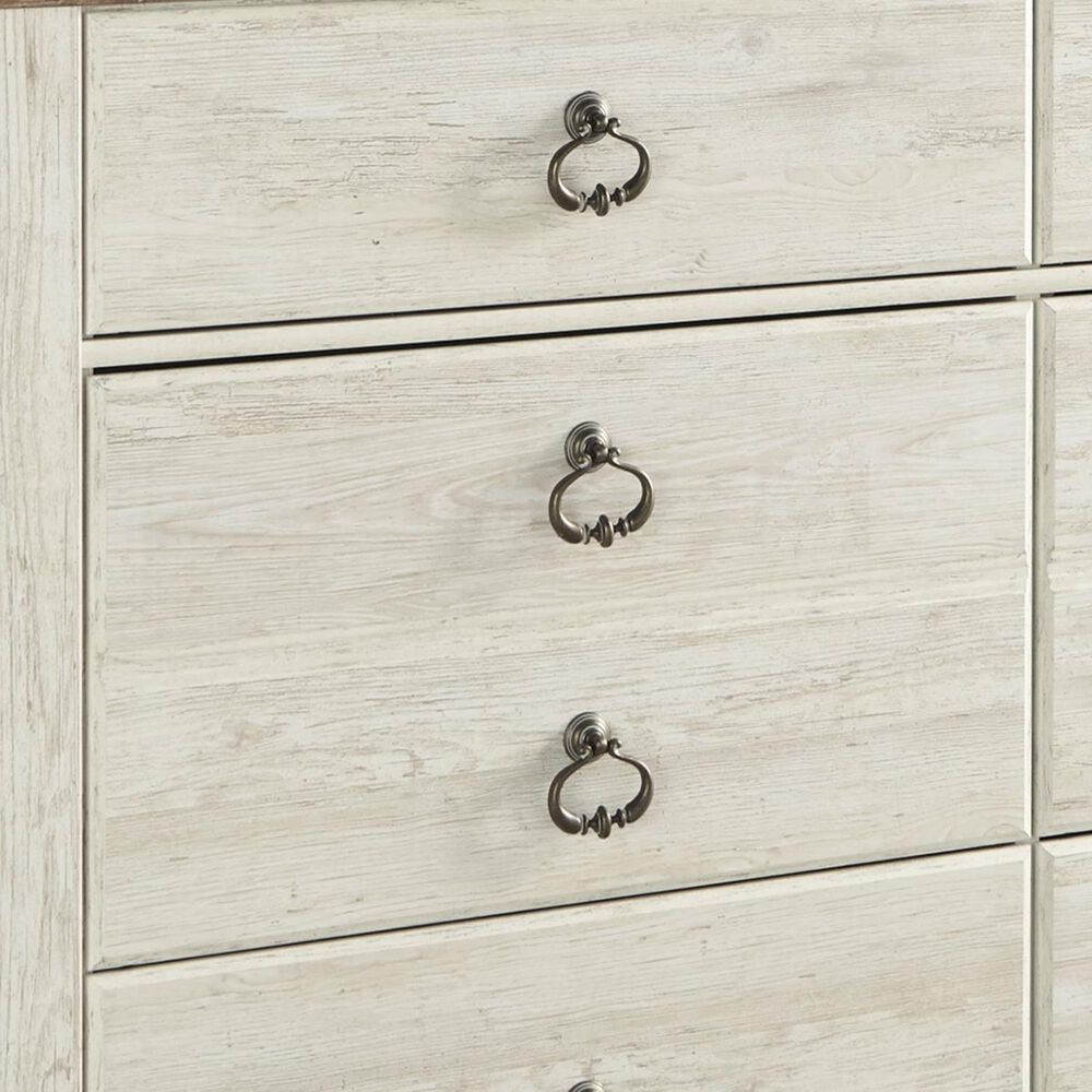 Ashley Willowton 3 Piece King Bedroom Set in Whitewash Finish, , large