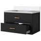 Lexora Home Castor 30" Single Bathroom Vanity in Black with 2 cm White Quartz Top and Rectangular Sink, , large