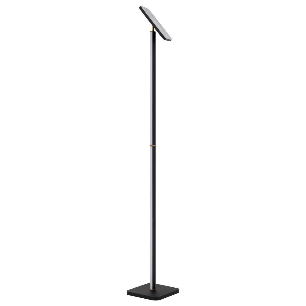 Cal Lighting Stratos Torchiere Floor Lamp in Sand Black and Antique Brass, , large