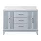 37B Fenwick 48" Single Bathroom Vanity in Soft Blue with Glossy White Composite Stone Top and Backsplash, , large