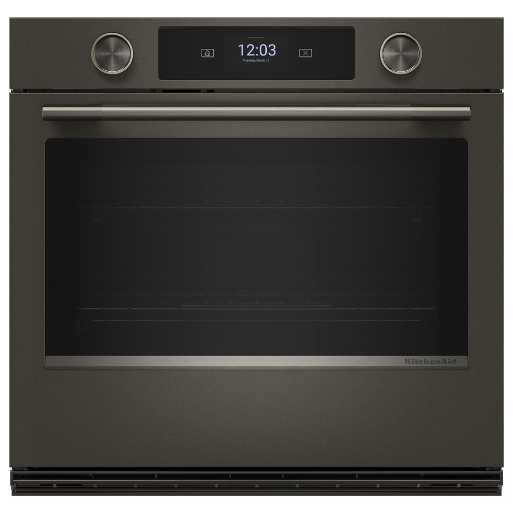KitchenAid 2-Piece Kitchen Package with Black Ore 30" Smart Single Wall Oven and Black 30" Electric Cooktop, , large