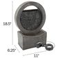 Timberlake Pure Garden Round LED Cascade Fountain in Stone Gray, , large