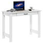 HOMLUX 39" Writing Desk with Drawer in White, , large