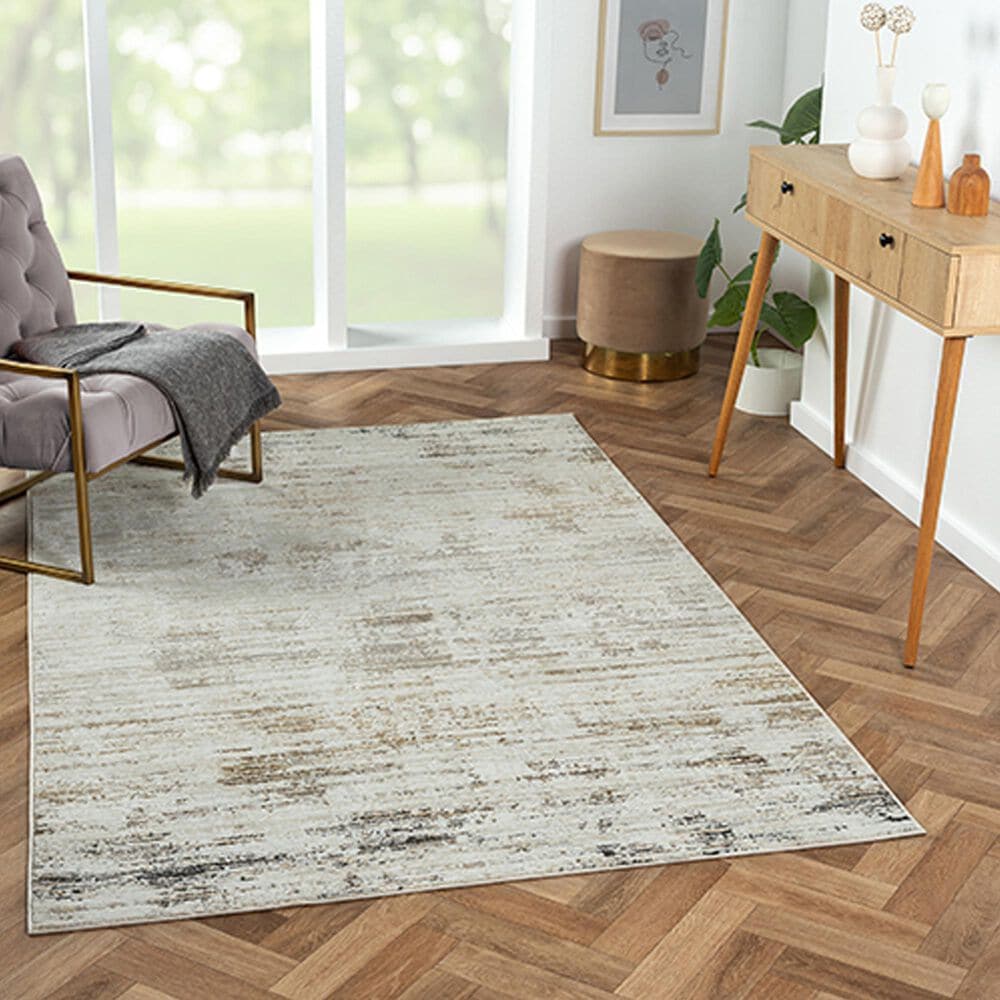 L&amp;R Resources Brisbane Striped Gray and Multicolor 10&#39; x 13&#39;10&quot; Area Rug, , large