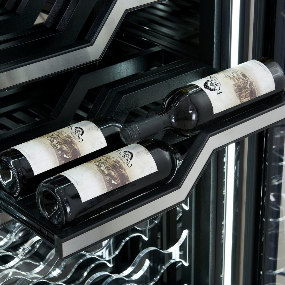 Forno Abruzzo 24 Cu. Ft. Dual Zone Wine Cellar with Clear Acrylic Holders in Stainless Steel, , large