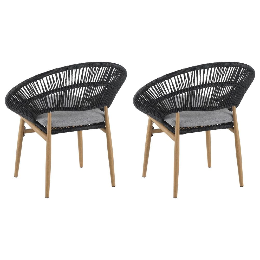 Hearth and Haven Cyril Outdoor Dining Chair in Gray (Set of 2), , large