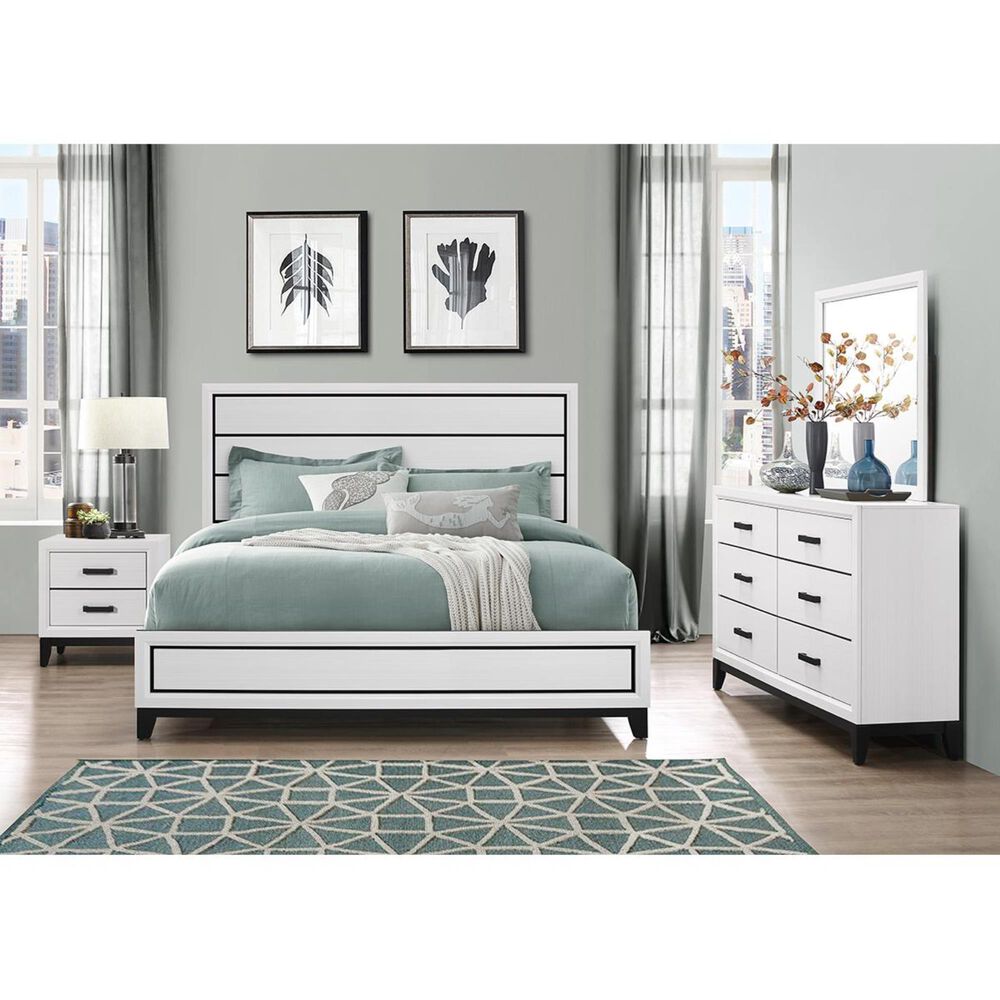 Global Furniture USA Kate 2 Drawer Nightstand in Foil White, , large