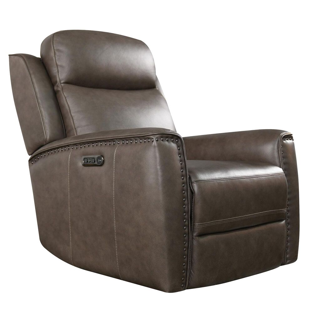 Bassett Douglas Leather Power Recliner in Sable, , large