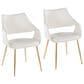 Lumisource Curvo Arm Chair with White Upholstered in Gold (Set of 2), , large