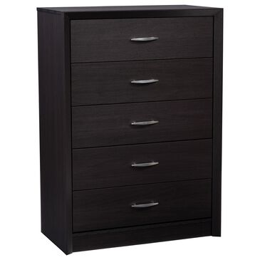 CorLiving Newport 5 Drawer Tall Dresser in Black Oak, , large