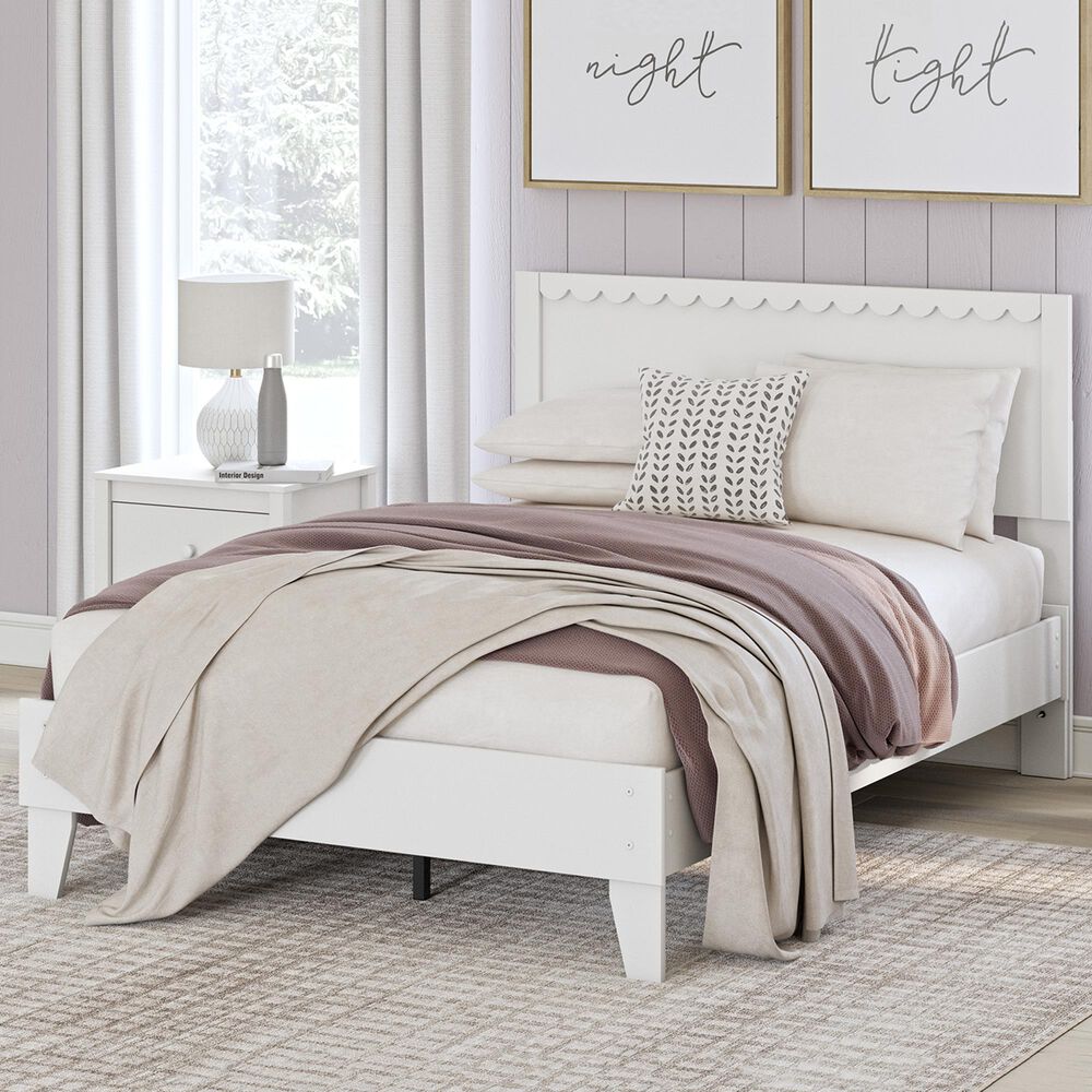 Ashley Hallityn Full Panel Platform Bed in Matte White, , large