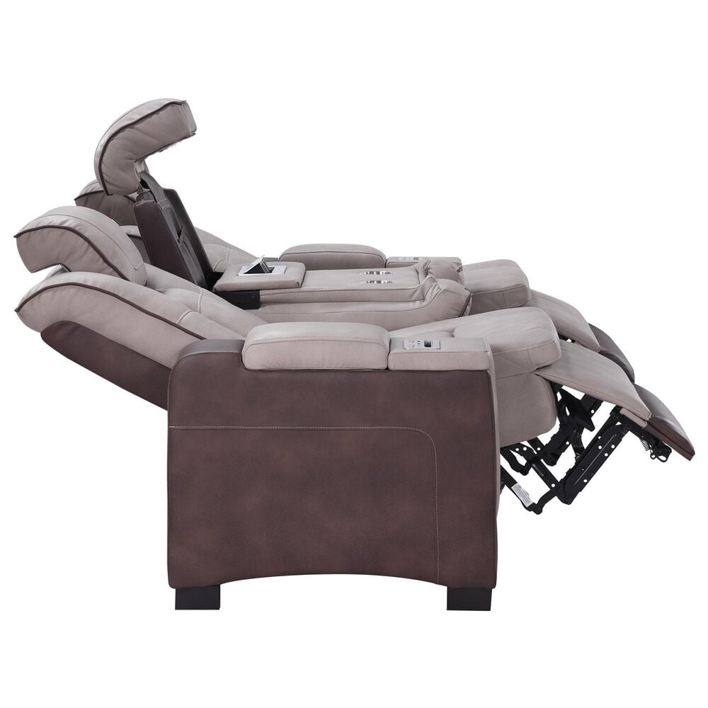 Titanic Furniture Power Reclining Sofa with Power Headrest in Brown, , large