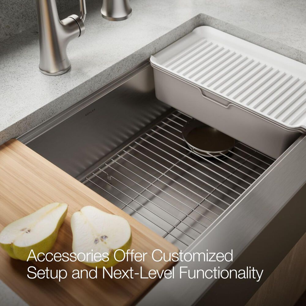 Kohler Strive 35.5" Undermount Single-Bowl Workstation Kitchen Sink in Stainless Steel, , large