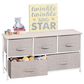 mDesign 5-Drawer Wide Dresser with Fabric Drawers in Linen, , large