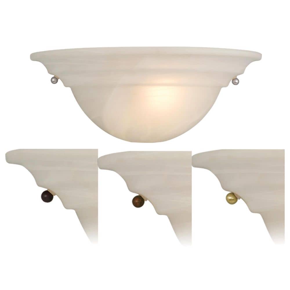 Vaxcel Babylon 1-Light Half Moon Wall Sconce with White Alabaster Glass, , large