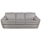 Superb Leather Leather Stationary Sofa in Oslo Grey, , large