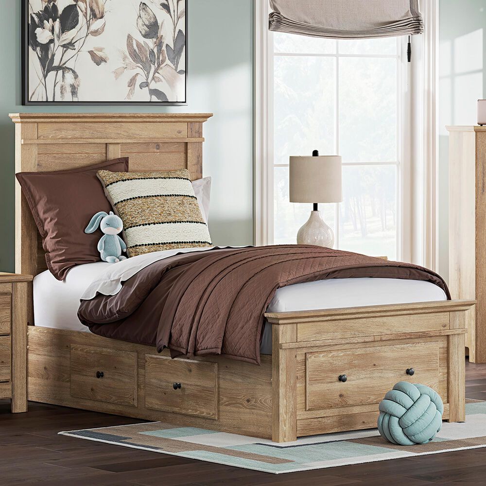 Ashley Makidern Twin Storage Bed with Five Drawers in Tan, , large